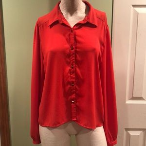 Bright orange flowey top